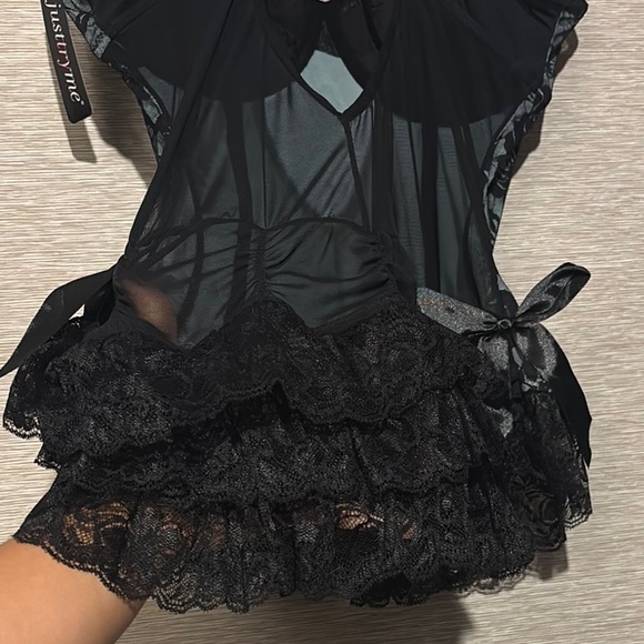 Rene Rofe Black Lace Floral Lingerie - Picture 3 of 4